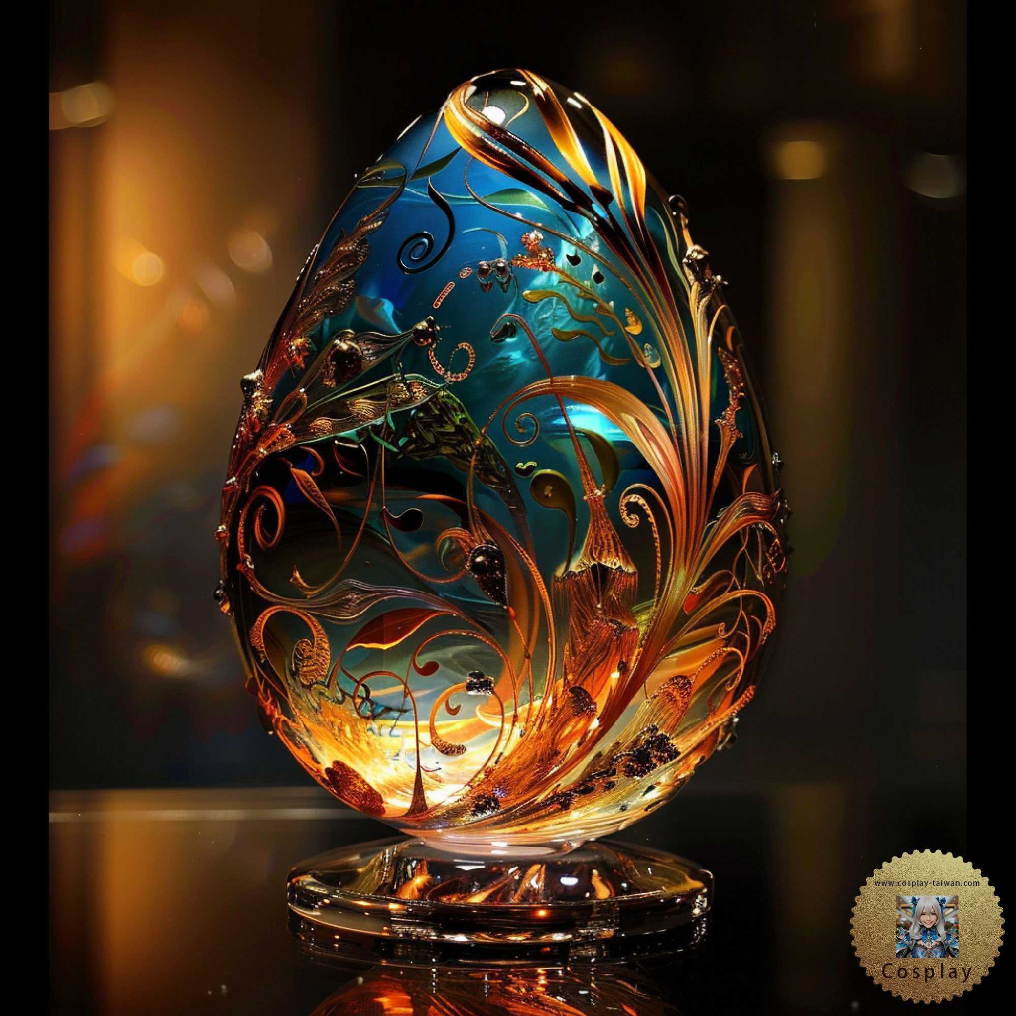 leonchou1968_The_image_presents_an_ornate_egg-shaped_object_exq_2ee26ac9-7605-4b95-9f45-79f5822b5cf7.jpg